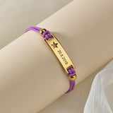 Heart Star Moon Red String Bracelets Personalized Name Date