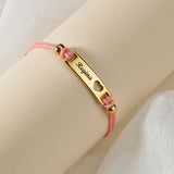 Heart Star Moon Red String Bracelets Personalized Name Date