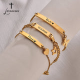 Personalized Baby Name Bracelet Stainless Steel Kids Bangle