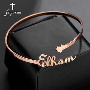 Love Heart Initial Letter Bracelet Stainless Steel for Women
