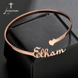 Love Heart Initial Letter Bracelet Stainless Steel for Women