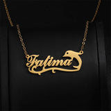 Personalized Name Necklace Stainless Steel Pendant Heart Jewelry Gift