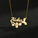 Personalized Name Necklace Stainless Steel Pendant Heart Jewelry Gift