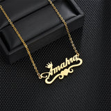 Personalized Name Necklace Stainless Steel Pendant Heart Jewelry Gift