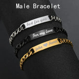 Personalized Engrave Name Bracelet Stainless Steel Letter Jewelry