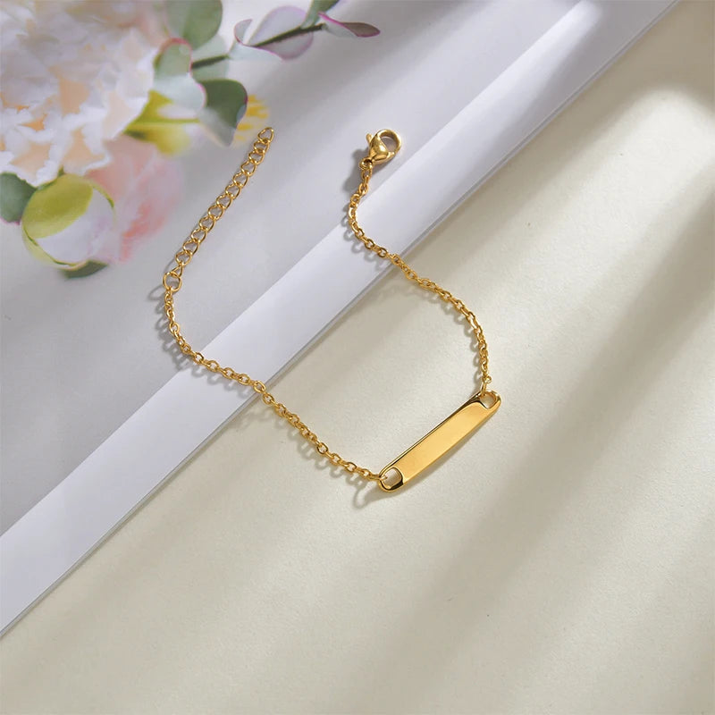 Personalized Engrave Name Bracelet Stainless Steel Letter Jewelry