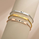Personalized Engrave Name Bracelet Stainless Steel Letter Jewelry