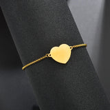 Personalized Stainless Steel Heart Bracelet for Women
