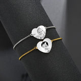 Personalized Stainless Steel Heart Bracelet for Women
