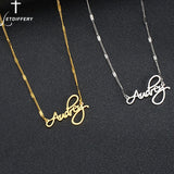 Personalized Name Letters Pendant Necklace for Women Girls Stainless Steel