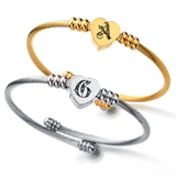 Personalized Name Heart Bangle Engraved Bracelet Gift
