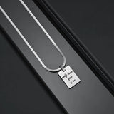 Personalized 2 Sides Square Chain Necklace for Women Stainless Steel