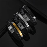 Personalized Leather Bracelets Engraved Couple Bangle