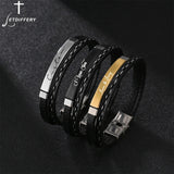 Personalized Leather Bracelets Engraved Couple Bangle