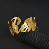 Differy Bracelet Name Bangle for Women, Stainless Steel Cuff Bracelets