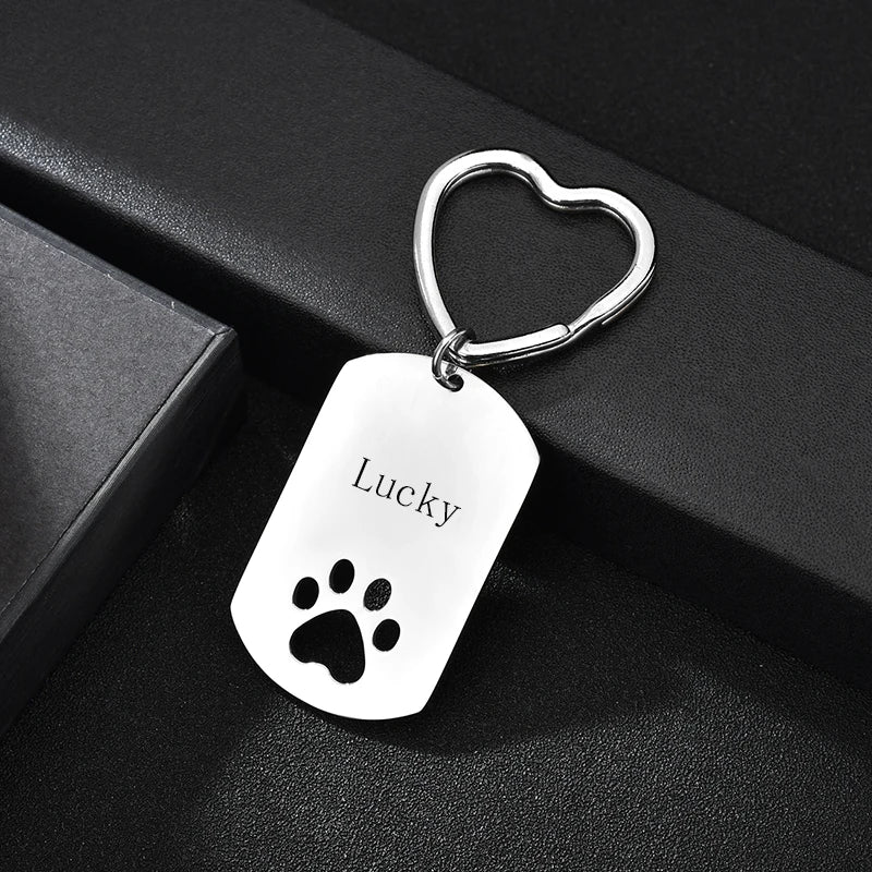 Personalized Dog Tag with Photo Engrave Name Keychain
