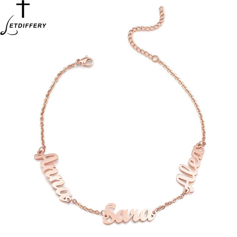 Personalized Name Bracelet for Women Stainless Steel Letter Jewelry