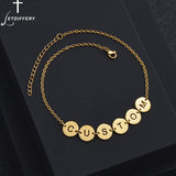 Personalized Family Round Bracelet Stainless Steel Engrave Name Birthday Gift