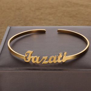 Personalized Name Bangle Stainless Steel Bracelet for Women