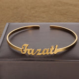 Personalized Name Bangle Stainless Steel Bracelet for Women