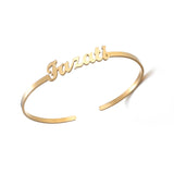 Personalized Name Bangle Stainless Steel Bracelet for Women