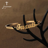 Personalized Name Bangle Stainless Steel Bracelet for Women
