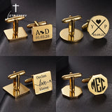 Personalized Engraved Name Cufflinks for Men Stainless Steel
