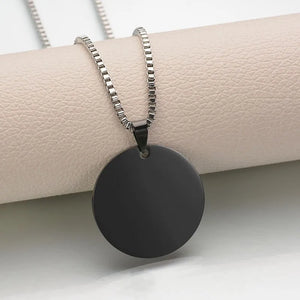 Personalized Gesture Sign Necklaces Stainless Steel Round Tag Necklace