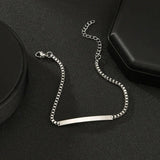 Differy Name ID Bar Couple Bracelets Stainless Steel Adjustable