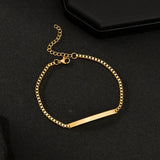 Differy Name ID Bar Couple Bracelets Stainless Steel Adjustable