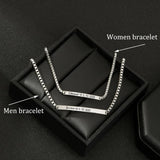 Differy Name ID Bar Couple Bracelets Stainless Steel Adjustable