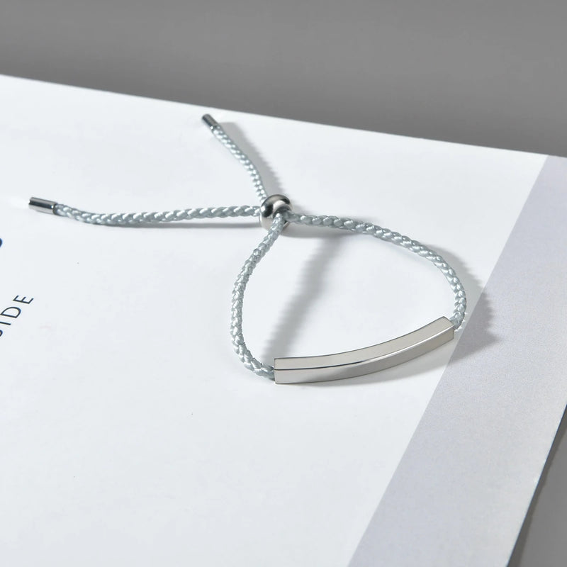 Custom Engraved Steel Red Bracelet for Women Men