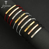 Custom Engraved Steel Red Bracelet for Women Men