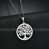 Tree of Life Pendant Rhinestone Long Necklace for Women