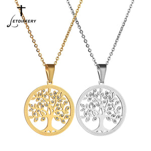 Tree of Life Pendant Rhinestone Long Necklace for Women