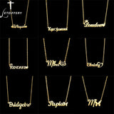 Differy Personalized Name Necklace Heart Pendant Stainless Steel