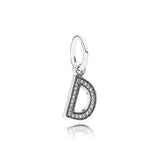 Letter Charm Silver 925 Delicate Style Birthday Gift