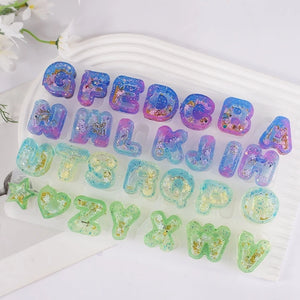 Alphabet Quicksand Silicone Mold for Jewelry Making