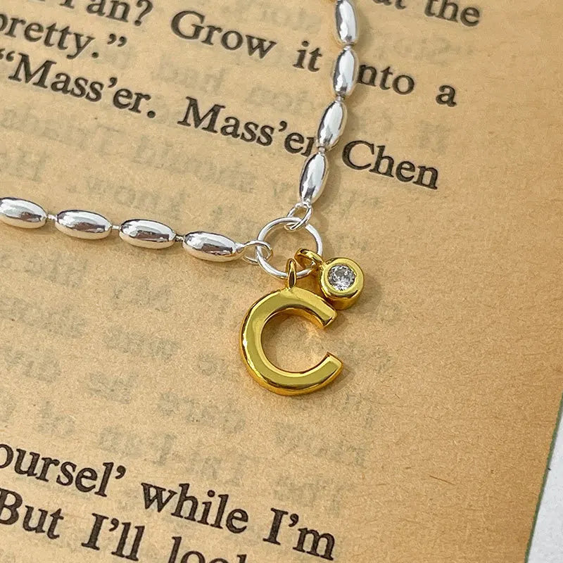Zircon Olive Rice Bead Bracelet Silver Jewelry Gift