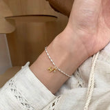 Zircon Olive Rice Bead Bracelet Silver Jewelry Gift