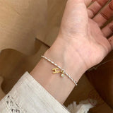 Zircon Olive Rice Bead Bracelet Silver Jewelry Gift