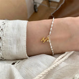 Zircon Olive Rice Bead Bracelet Silver Jewelry Gift
