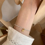 Zircon Olive Rice Bead Bracelet Silver Jewelry Gift