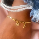 Letter Anklet Women Stainless Steel A-Z Initial Alphabet Anklet Bracelet