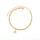 Letter Anklet Women Stainless Steel A-Z Initial Alphabet Anklet Bracelet