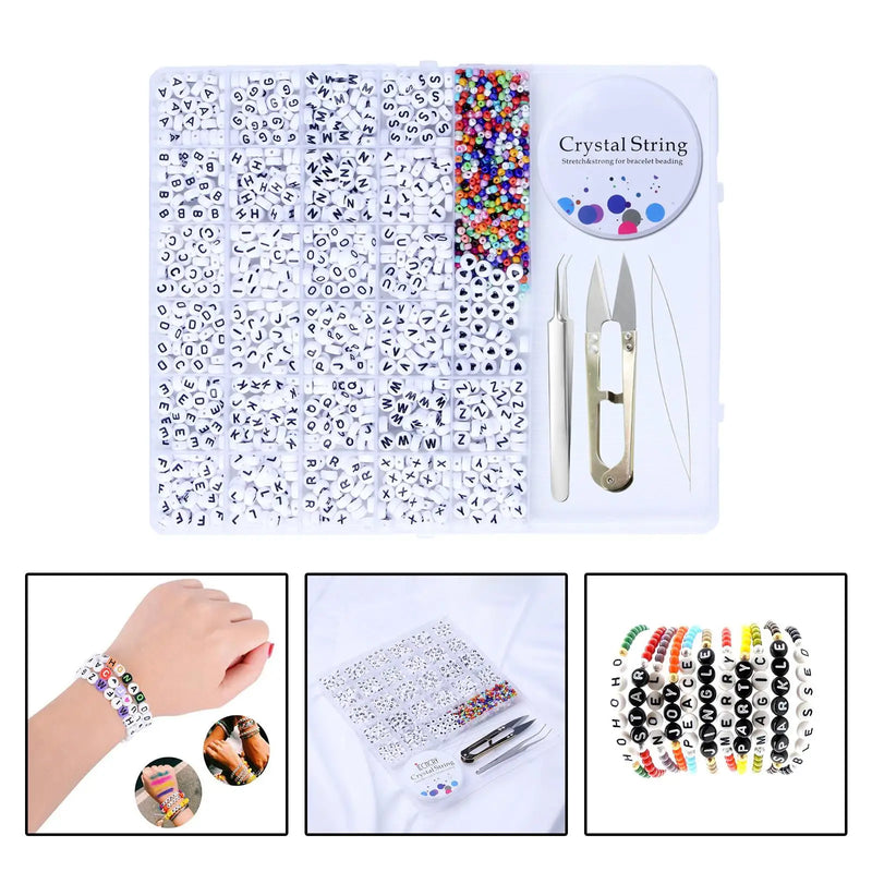 Letter Beads Making Kit with Cords for Crafting