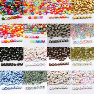 Alphabet Letter Beads Round Acrylic Random Spacer