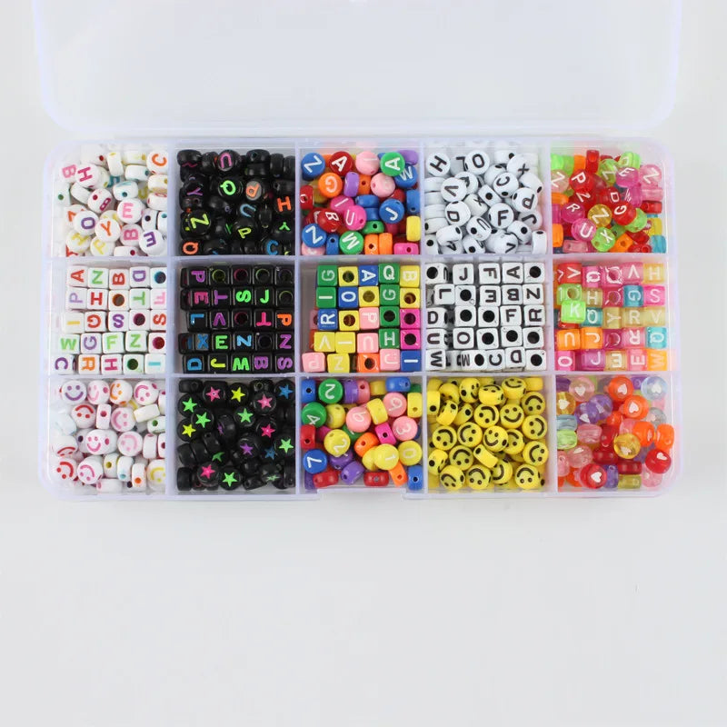 Letter Beads Round Flat Alphabet Cube Loose Beads For Jewelry Making
