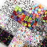 Letter Beads Round Flat Alphabet Cube Loose Beads For Jewelry Making