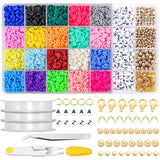 DIY Jewelry Making Letter Beads Kit Polymer Clay Spacer Charms